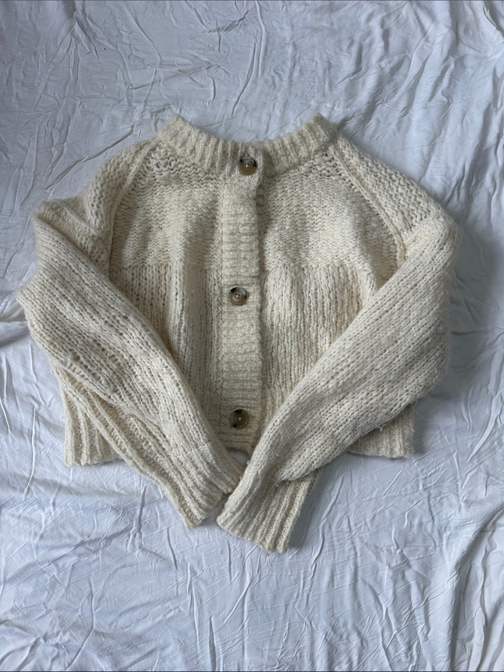 Everlane wool and alpaca cropped cardigan